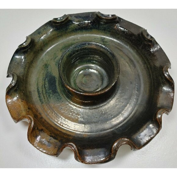 Vintage Bogdanowitz Pottery Food Safe Sculpted Edge Good Baking Round Bowl - Picture 3 of 8